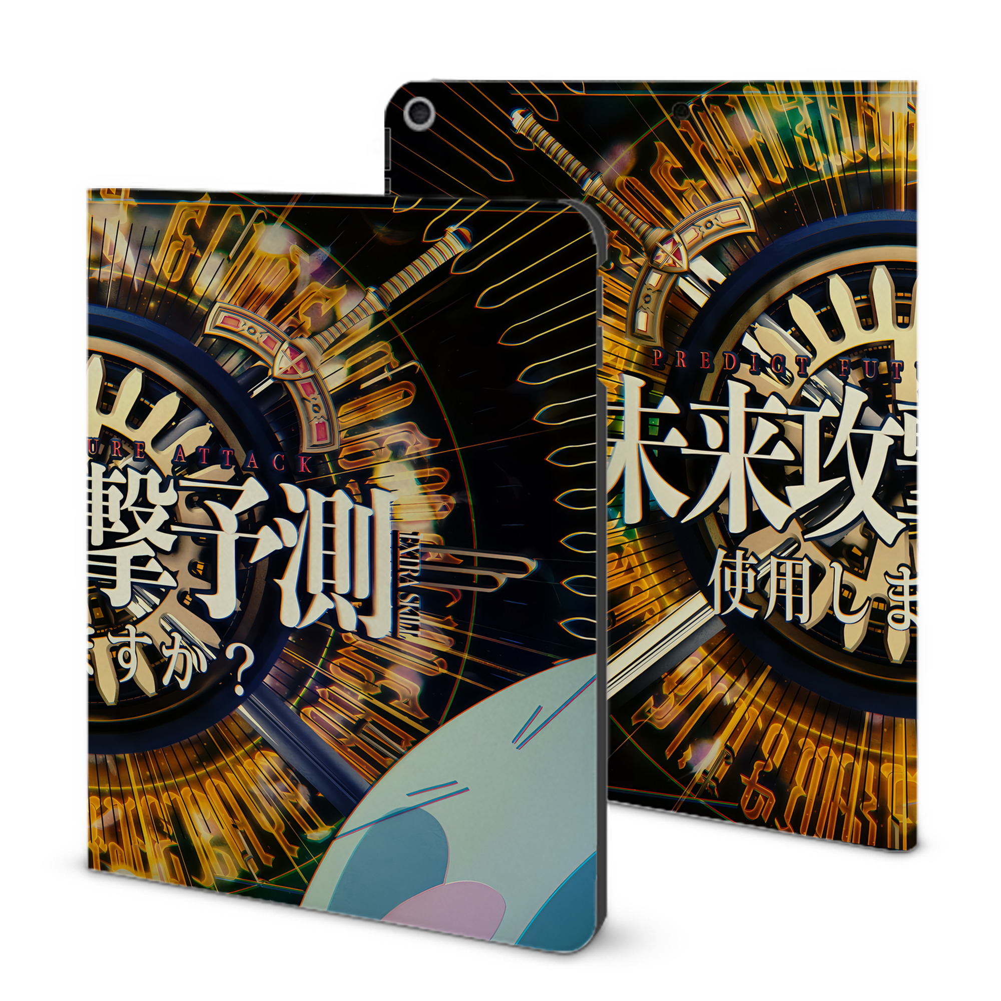 （画像用） 転スラ Regarding Reincarnated to Slime IPad ケース ブック型 PUレザー TPU 耐衝撃 軽量 薄型 ペン収納なし 全面保護 IPad 各モデル対応